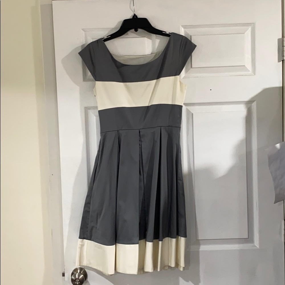 Grey and white stripe dress